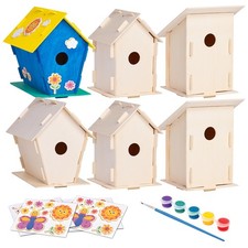 Neliblu 12 Kit Casetta per Uccellini in Legno - Set Arti e Mestieri Fai da Te per Bambini