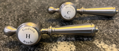 Hudson Reed Tap Handles Hot and Cold Brushed Nickel