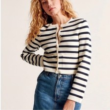 Abercrombie & Fitch Striped Cardigan Nautical Coastal Fisherman Size S