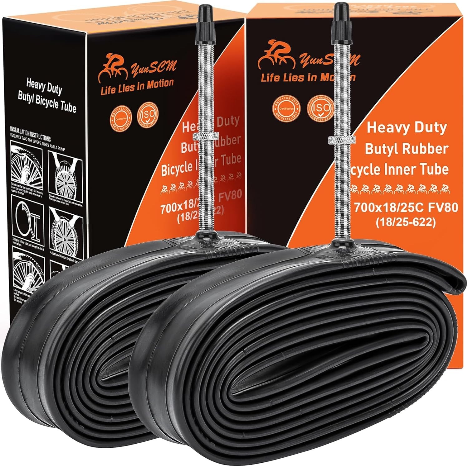 700C Heavy Duty Bike Tubes 700x18C/23C/25C FV60 Presta Valve
