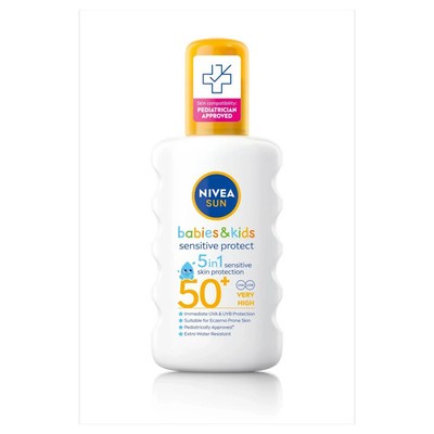 1 x 200 ml Nivea Babys&Kids Sensitive Protect LSF 50+ Sonnenlotion Spray - NEU UK