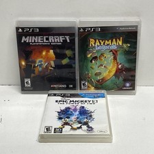 Minecraft Rayman Legends Epic Mickey 2 3 PS3 Game Lot Not Tested