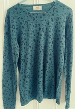 Hush Damen Pullover türkis Animalprint Wollm...