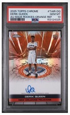 Topps Chrome Derik Queen Rookie Orange Refractor Auto PSA 10 /25 Pelicans CHR-DQ