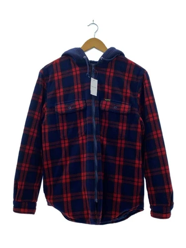 Supreme Felpa con Cappuccio Zip e Cappuccio Plaid Camicia da Lavoro S Poliestere Rosso Check Usata