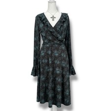 Y2K Express Women’s Dress 5/6 Ruffle Long Sleeve Whimsygoth Dark Fairy Gothic