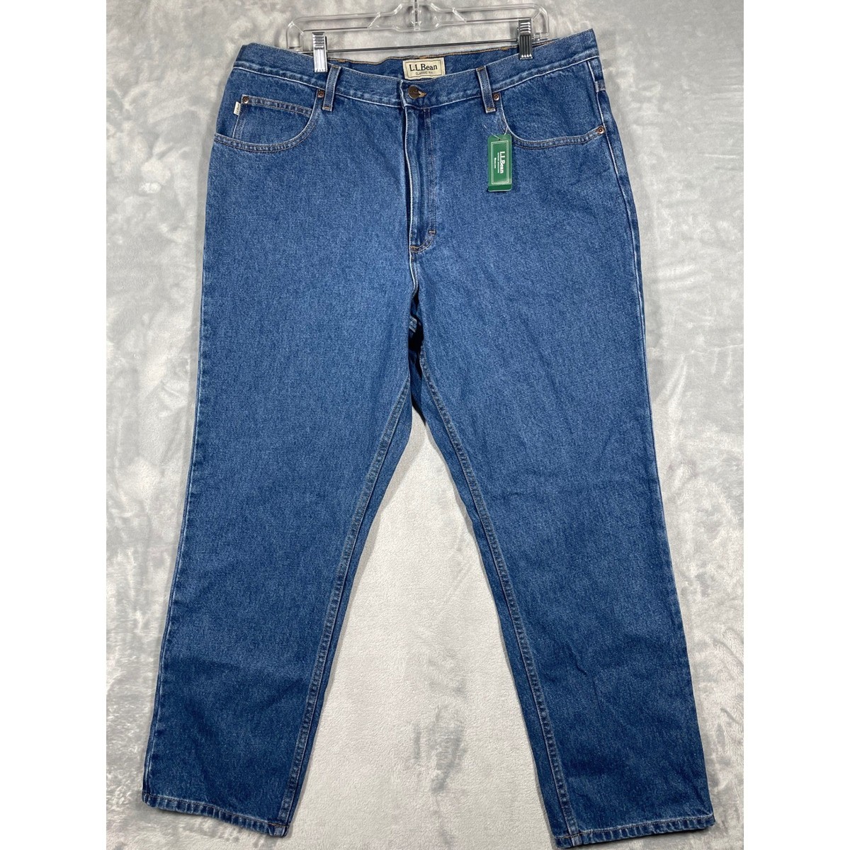 LL Bean Double L Classic Fit Jeans 40x30 Mens Stonewash Blue Denim