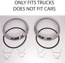 Pair 2 1947-1954 Chevrolet Pickup Truck Headlight Trim Ring O Ring Clip Kit