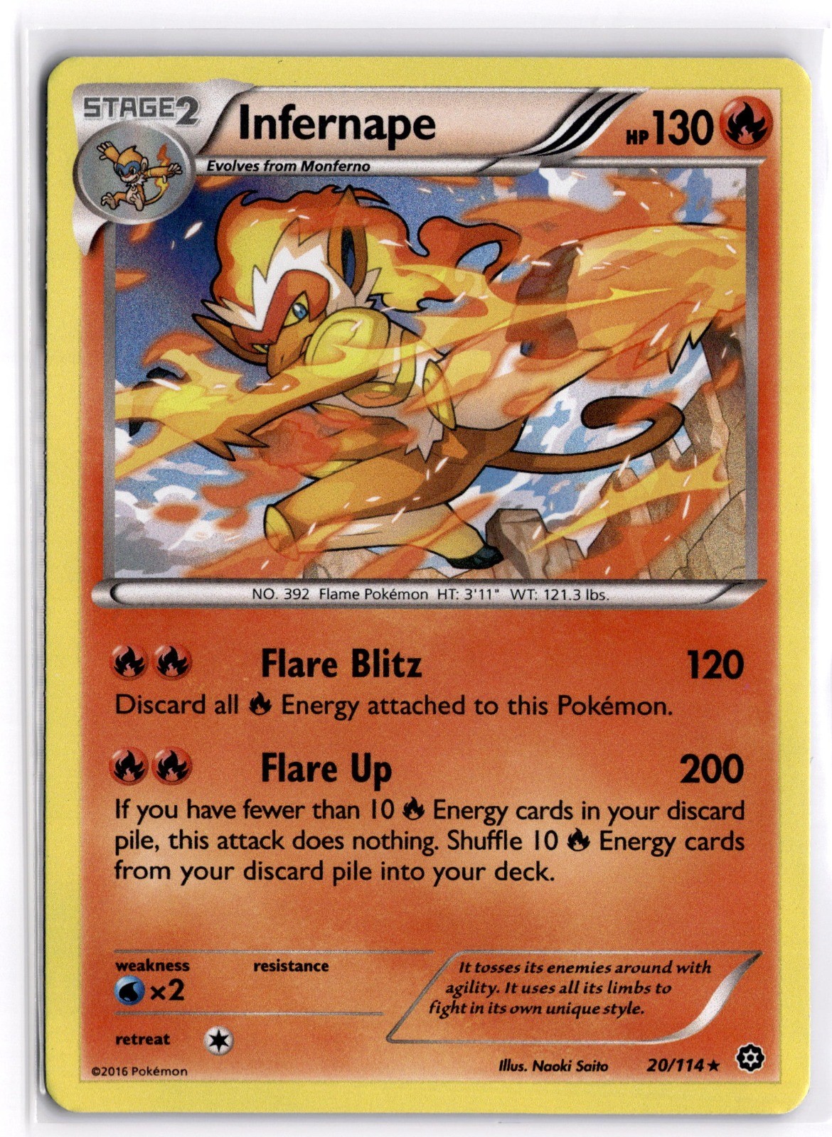 Pokemon TCG Infernape 20/114 XY - Steam Siege Holo Rare Holo NM