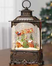 Village Snow Globe Lantern Christmas Snow Globes, Lighted Musical Christmas Deco