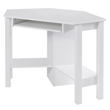 Wooden Corner Desk W/ Drawer Computer Table Study Desk for Office Home White