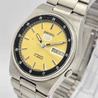 SEIKO 5 AUTOMATIC RAILWAY TIME 7009-3161 DAY/DATE VINTAGE MEN S WATCH