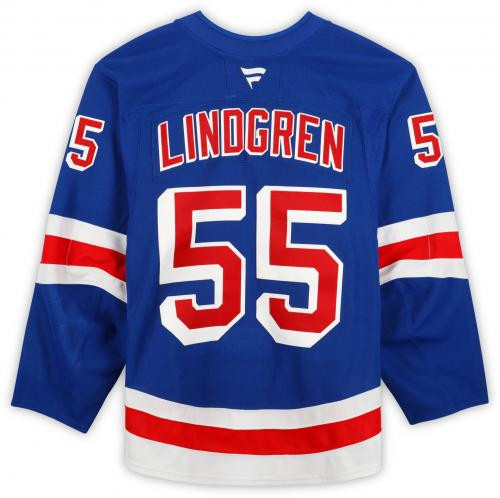 Ryan Lindgren Rangers Game-Used #55 Blue Set 2 Jersey from 2024-25 NHL ...
