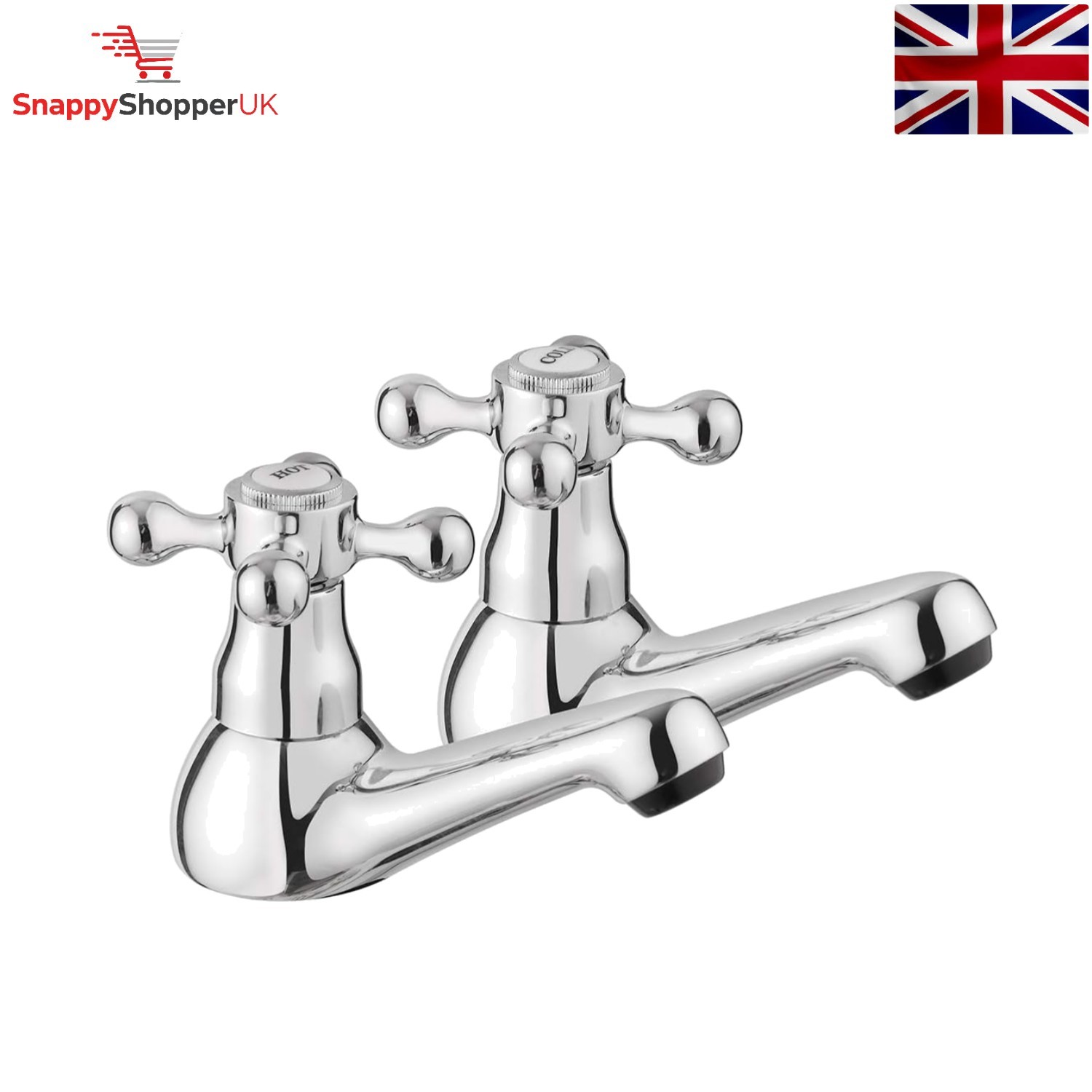Victorian Crosshead Basin Taps – Durable Brass Faucets, Easy Install 2-Pack