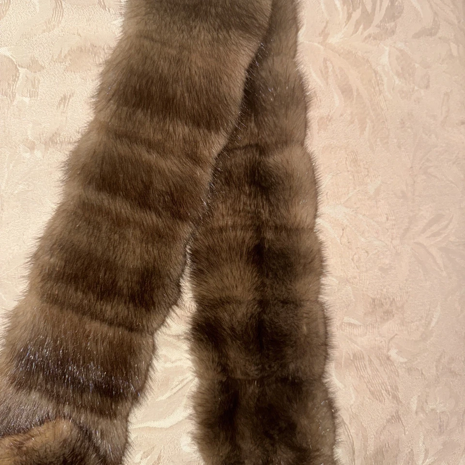 "Bufanda Sable marrón vintage 64""" Foto 3 de 4