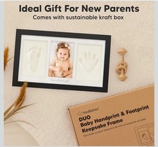 Personalized Baby Hand and Footprint Kit in Ash Wood - Perfect Keepsake Frame