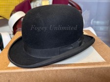 Vintage Herbert Johnson Bowler Hat Size 6 7/8" Dated 1966 with Box HJ66