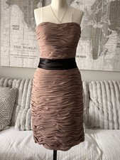 bill levkoff dress Women’s Size 6 Midi Brown Strapless Dress