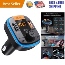 Bluetooth 5.0 Car FM Transmitter with 7 Color LED - Calls, Music  Charge Fast