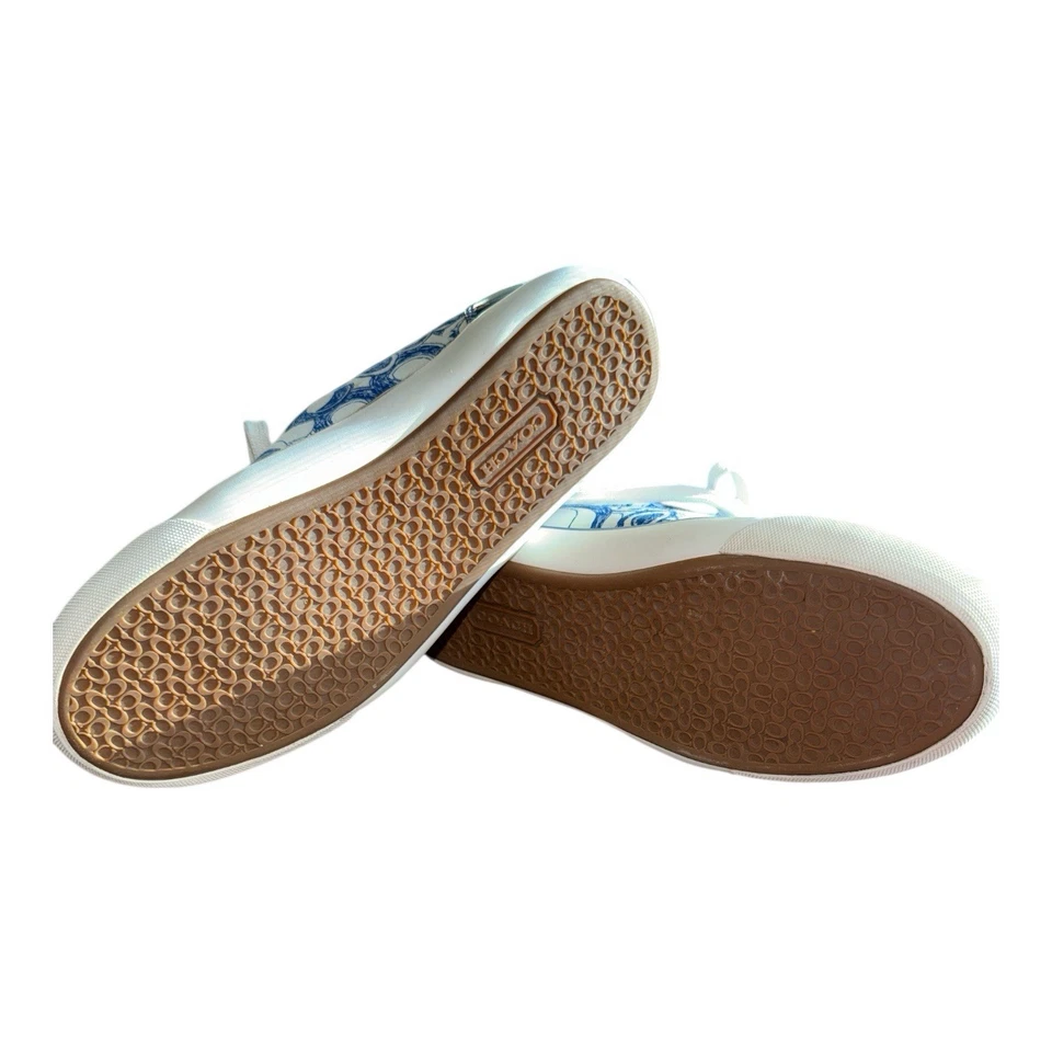 Coach Barrett Scribble «C» холщовые кроссовки BlueWhite Pat. Кожа 8B A1054 Y2K - Изображение 2 из 4