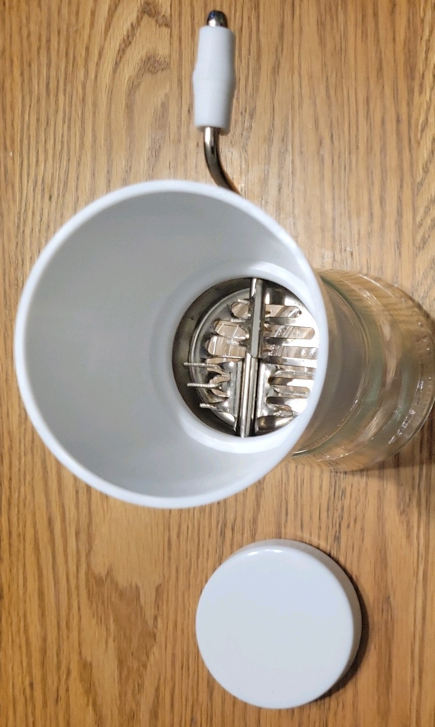 Fox Run Hand Crank Nut Chopper Grinder Glass Baking Tool Cookie Nut Mill