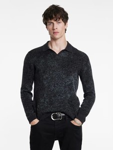 Polo John Varvatos Sweater Oliver Size XL 100% Organic Cotton Jacquard Pattern