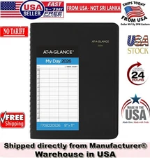 AT-A-GLANCE 2026 Two Person Daily Appointment Book, Black, Large, 8" x 11"