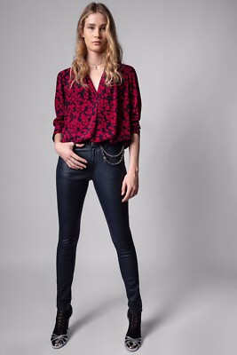 Zadig & Voltaire Phlame Leather Pants Size 40 Encre $998 New | eBay