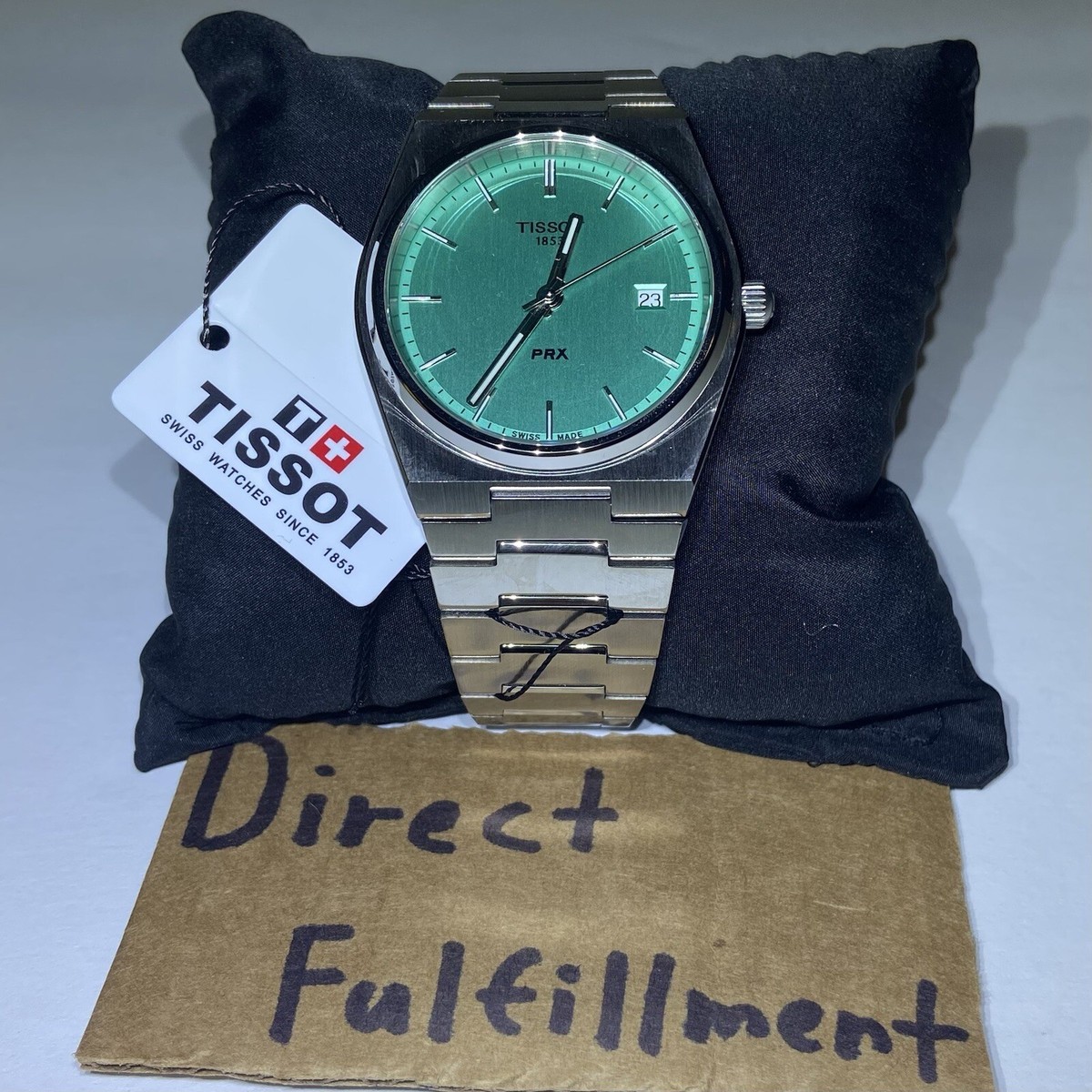 Tissot PRX Quartz Mint Green Dial Steel Men's Watch T137.410.11