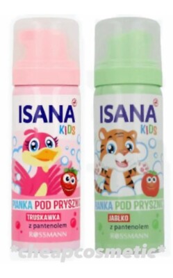  Isana Kids Erdbeere Duschschaum 50ml - Apfel mit Panthenol Duschschaum 50ml