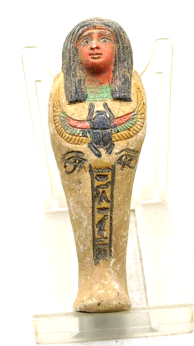 ANCIENT EGYPTIAN GLAZED FAIENCE USHABTI SHABTI. SUPER RARE