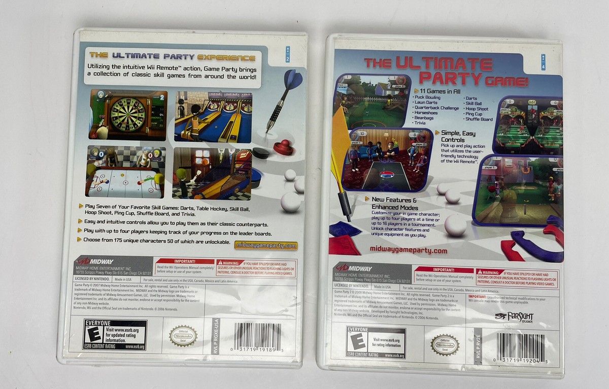 Wii Game Party 1 and 2 Bundle Lot Both Complete CIB W