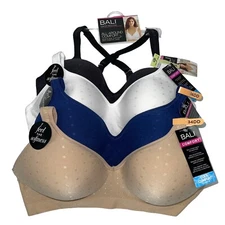 Bali Bra Wirefree Seamless Convertible Cool Comfort Padded Soft Lightweight 3463