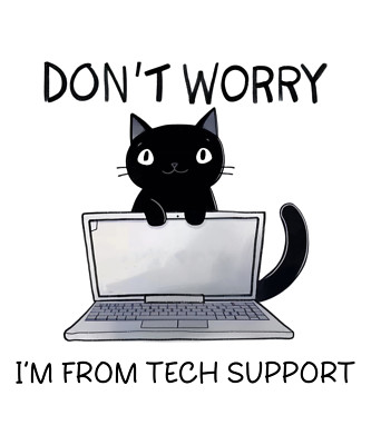 Cat Sticker 3'' Tech Support IT Funny Kitty Computer Repair Kitten Laptop