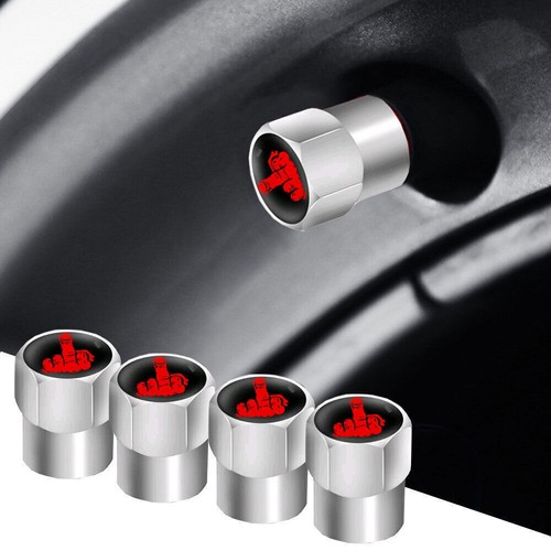4pcs Funny Middle Finger Car Wheel Tire Air Valve Stem Caps Dust Cover Universal - Picture 2 of 20