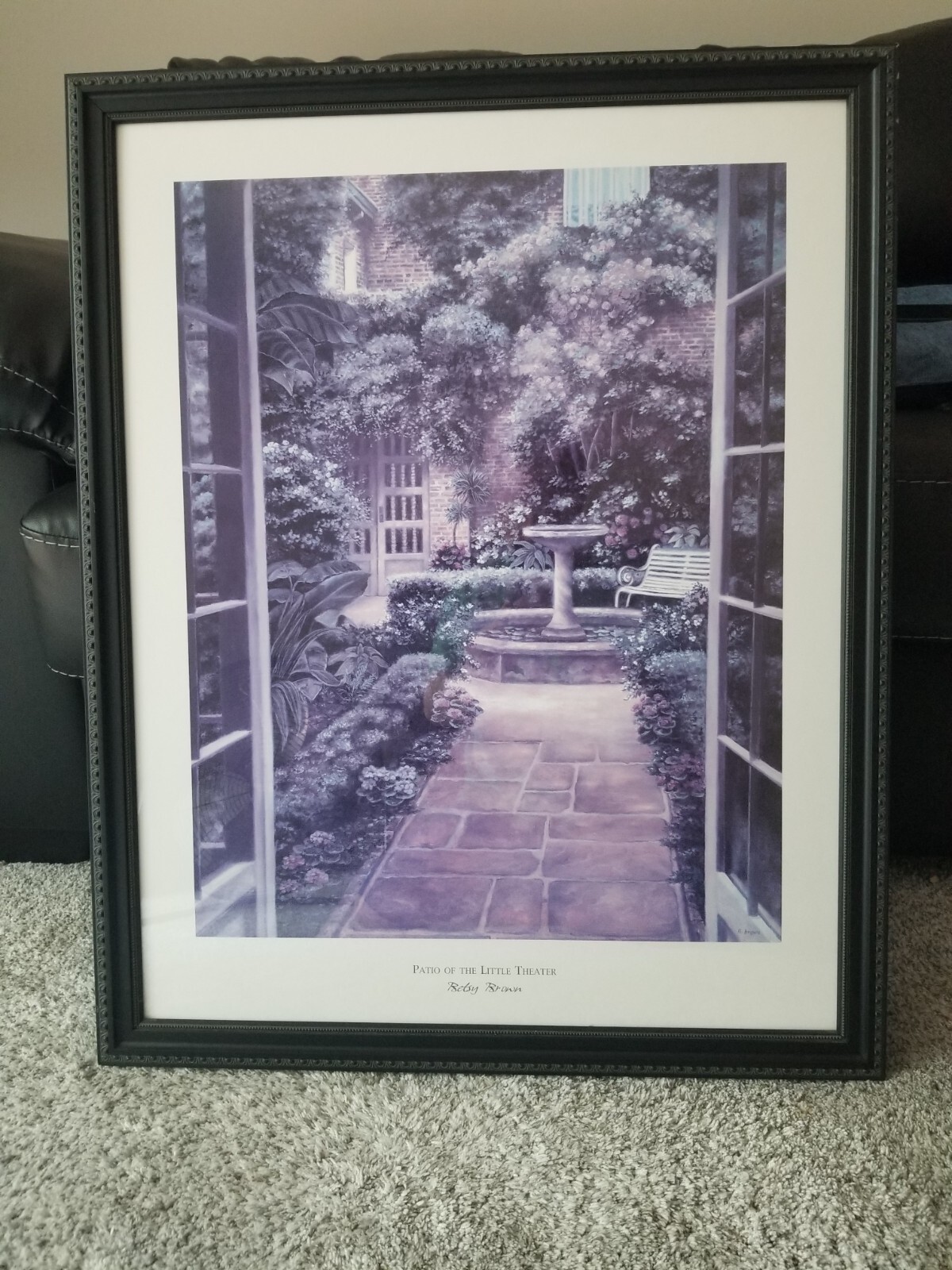 Courtyard with Fountain in New Orleans Framed Art in Excellent