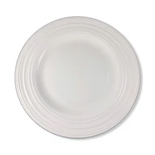 Mikasa Dinner Plate Swirl White Bone China Embossed Rings 11 1/8