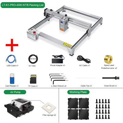 LASERTREE K1 PRO 40W Laser Engraver Cutting Machine 400x400mm Engraving K40