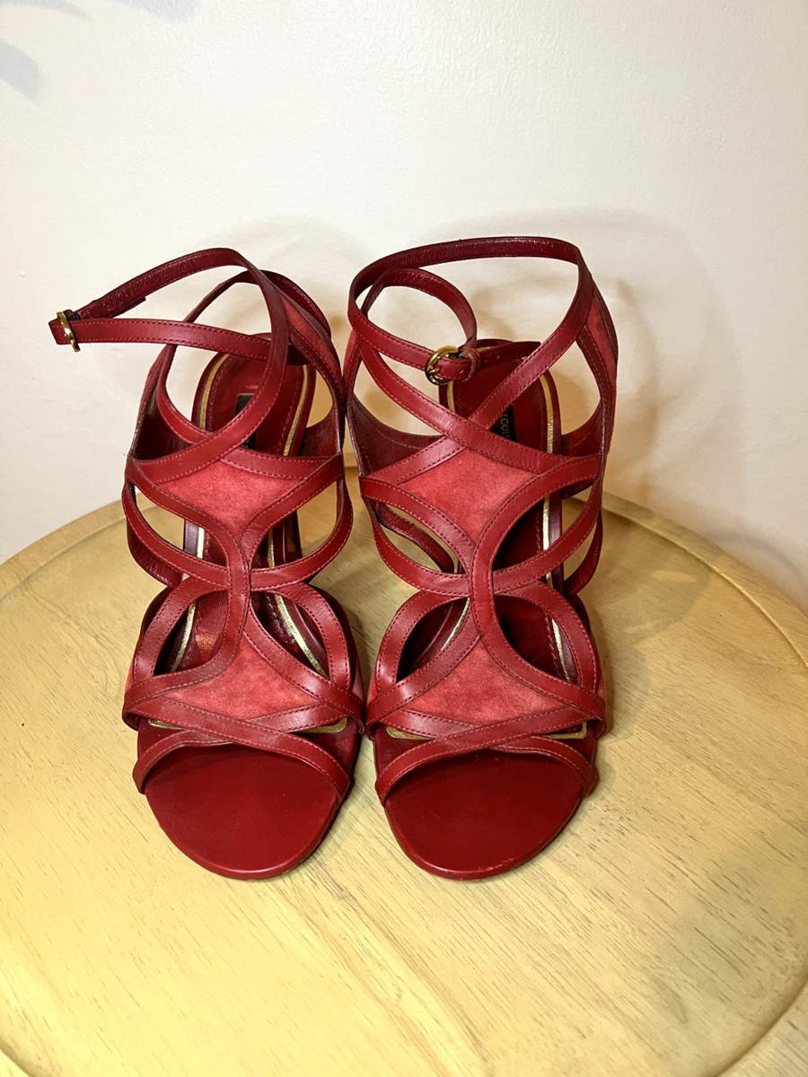 Red Louis Vuitton Strappy Heels Size 38