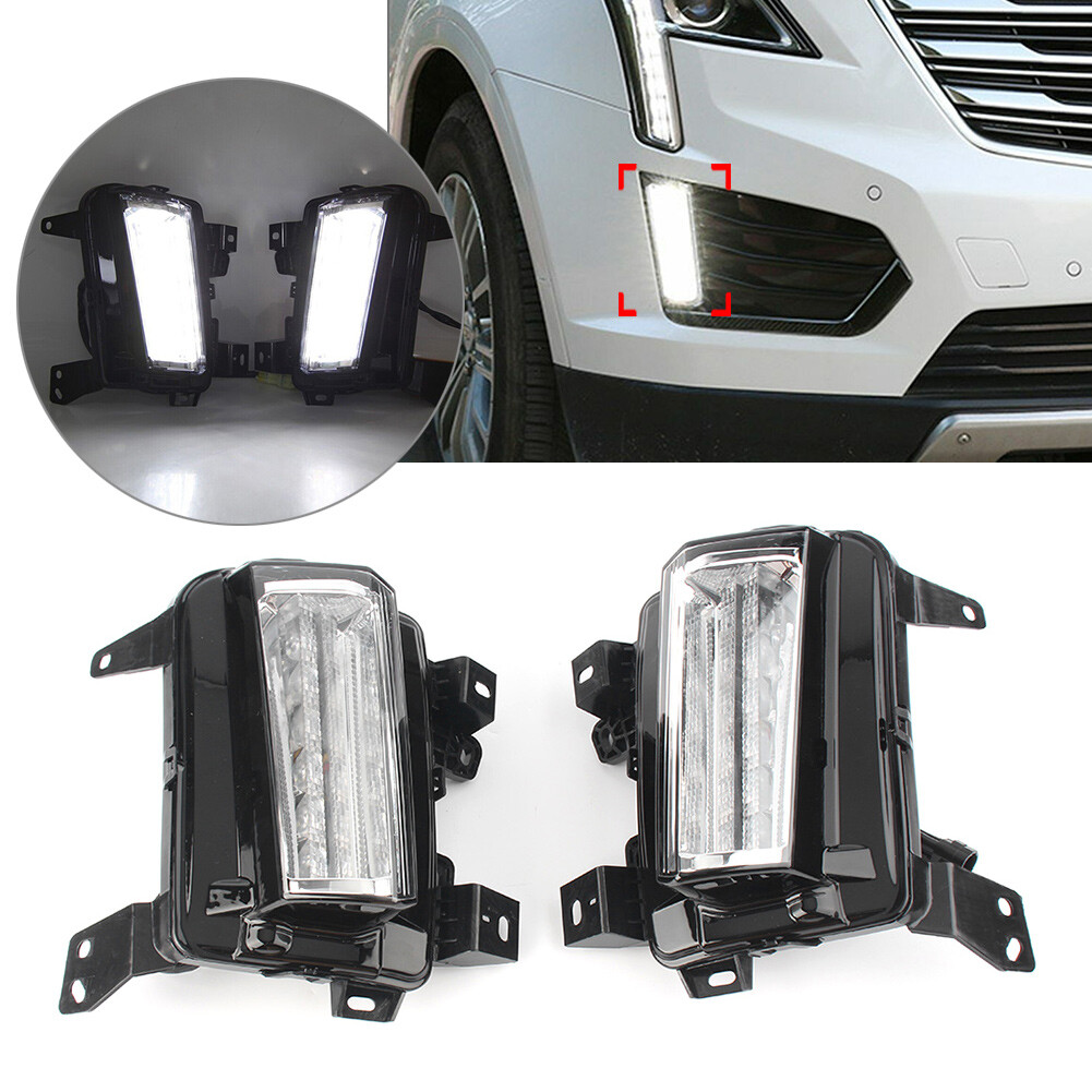 Upgrade Your 2017-2019 Cadillac XT5 with LED DRL Daytime Running Lights and Turn Signal Fog Lamps for Enhanced Style and Visibility
