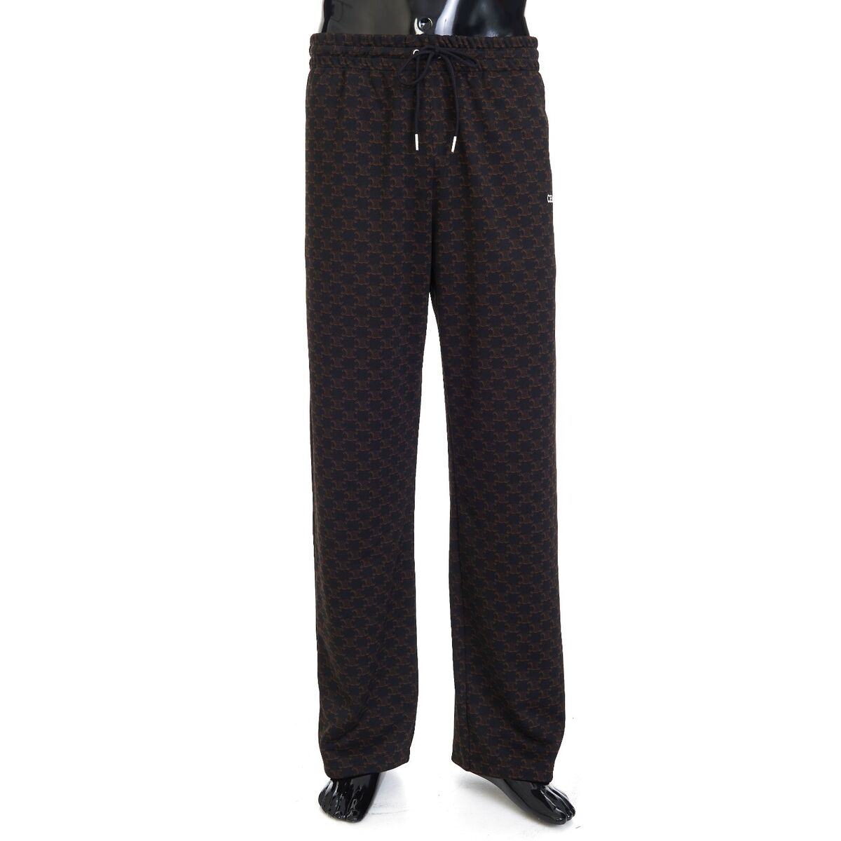 CELINE 1300$ Triomphe Monogram Print Trackpants - Black CELINE 1300$ Triomphe Monogram Print Trackpants - Black