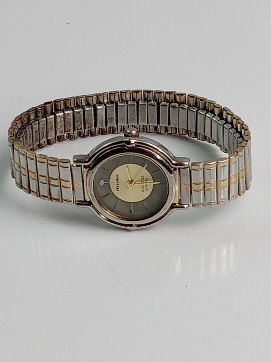 Vintage Milan Two Tone Ladies Wrist Watch, Water Resistant 