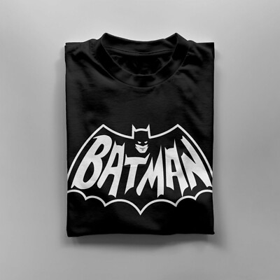 Batman Vintage Logo T Shirt Black Crew Neck T-Shirt DC DCEU DCU Elseworlds