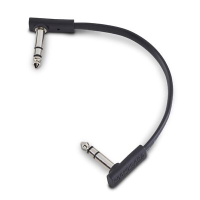 Rockboard Flat Patch TRS Cable, 15 cm / 5.90'', Black, low profile, for switch &