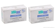 2 x SebaMed Clear Face Cleansing Bar Soap100 gm ph 5.5 For Acne Prone Skin