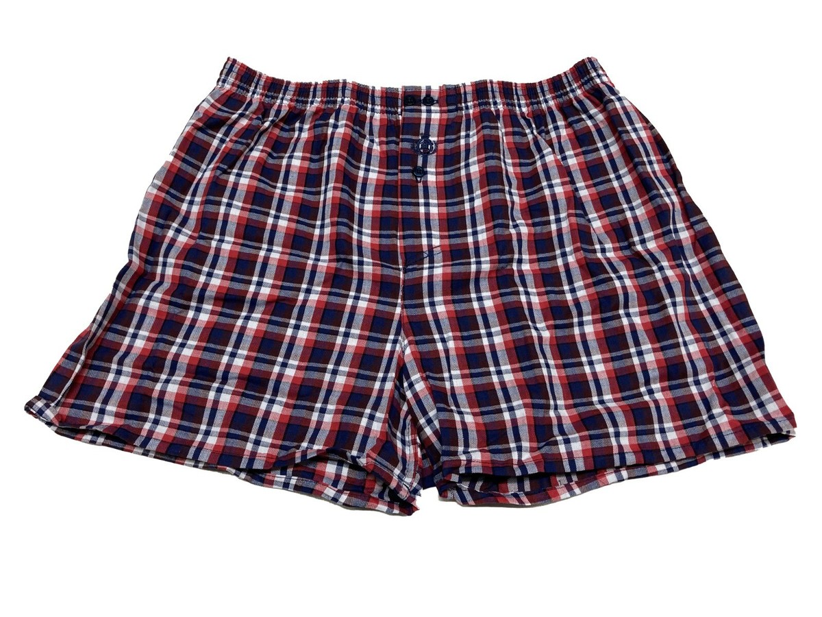 Men's Boxer Shorts Red/Blue Madras Check GUASCH 100% Cotton Model BS142 D808 - Main Image
