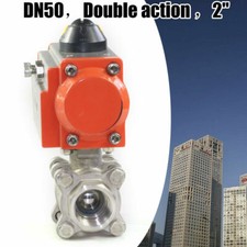 New Double Acting Three-piece Pneumatic Air Actuated Stainless Ball Valve 2 Inch