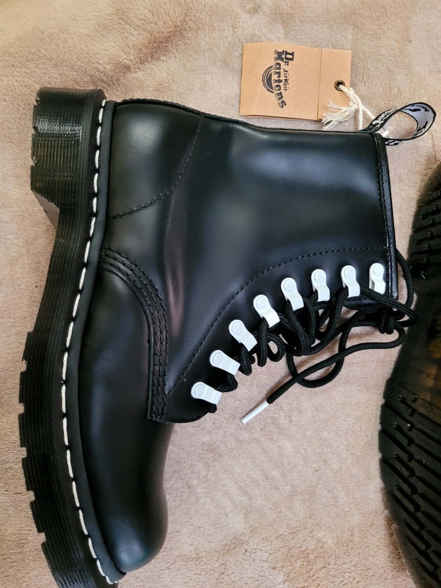 DR MARTENS 1460 DISRUPT 8 EYE BLACK/WHITE EYE LOOP LEATHER BOOT