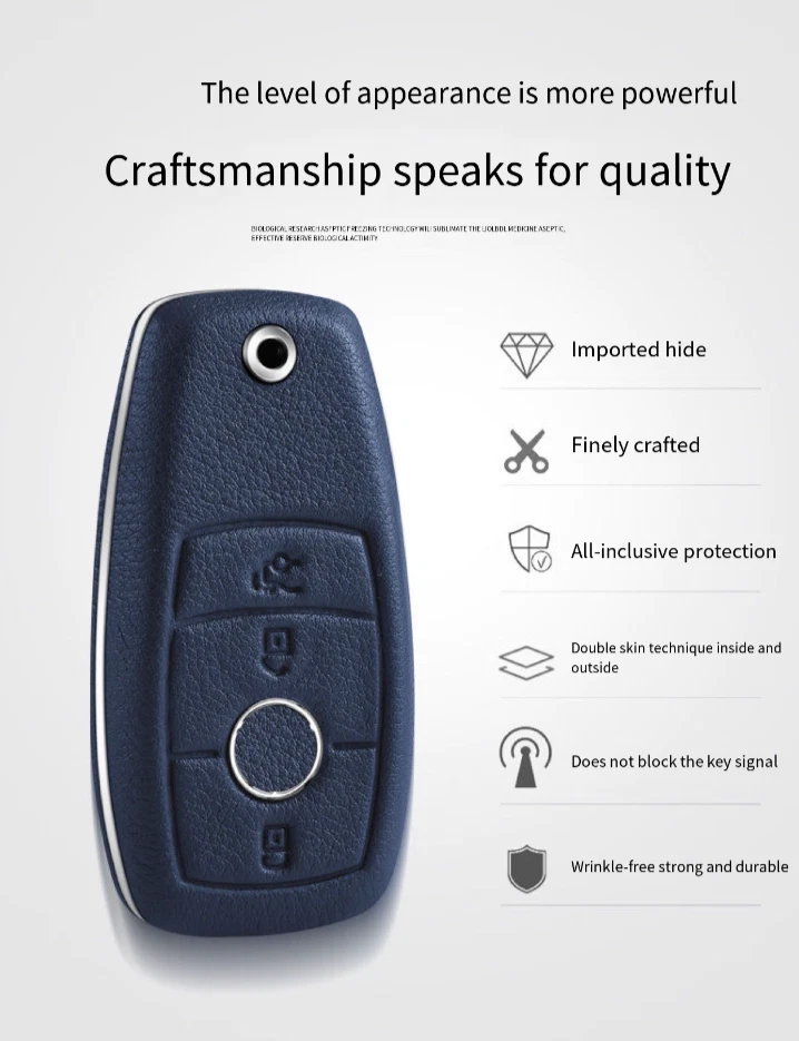 Funda de cuero para llavero Mercedes-Benz A B C E S G CLS CLE GLC carcasa protectora Foto 3 de 4