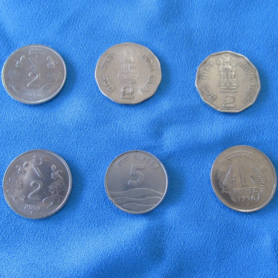 LOT 10 INDIAN Coins 1 Rupee 2 Rupee 5 Rupee COINS 1996 - 2013 Hard to Find INDIA - Image 2 of 4
